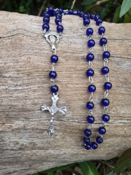 Rosary with blue glass beads