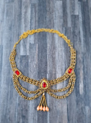 Red and Gold Saree belt