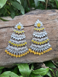 Yellow Jumka Earrings