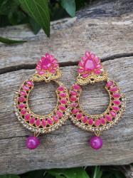 Pink Jumka Earrings