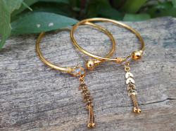 Gold Plated Bangles Adjustable (pair)