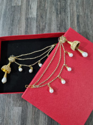 Bahubali earrings white pearls