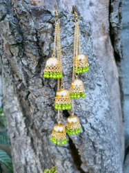Three tier jhumka bell earrings