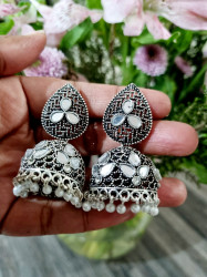 Silver Jumka earrings