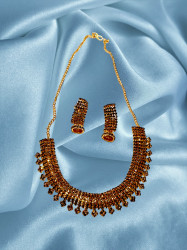 Gold Diamante Chain and Earring set