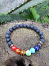 Gemstone Larva chakra bracelet 8mm Beads