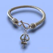 Silver Trishul woven Bracelet